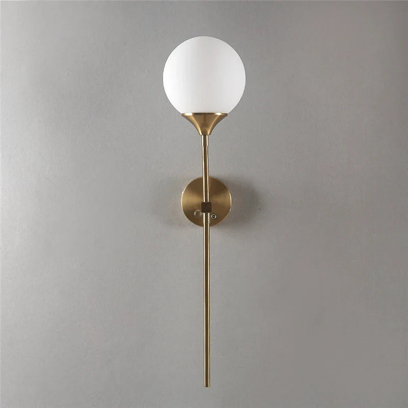 Afralia™ Glass Lampshade Wall Sconces for Bedside and Living Room Decor