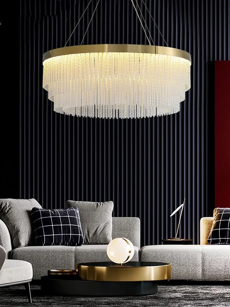 Afralia™ Tassel Crystal Chandelier: Luxurious American Home Decor Lighting