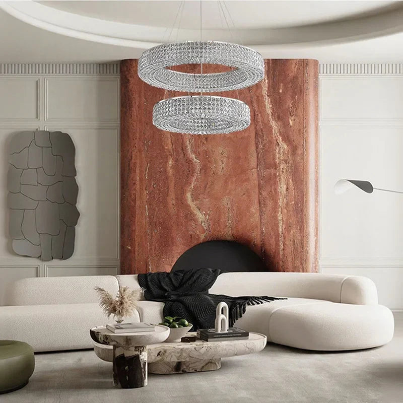 Afralia™ Elegant K9 Crystal Chandelier for Living Room, Dining Table, Bar