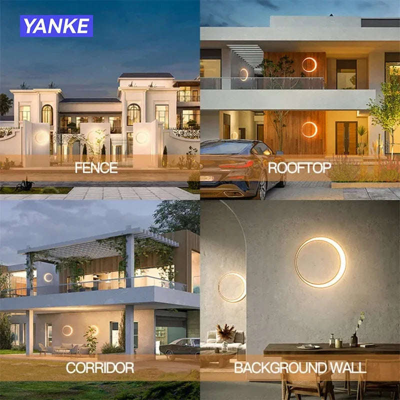 Afralia™ Outdoor Moon Wall Light - Modern Waterproof Wall Lamp for Garden, Patio, Garage