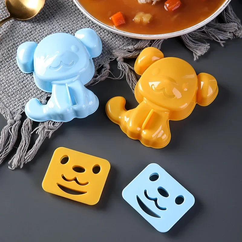 Afralia™ Cartoon Animals Sushi & Sandwich Mold Set for Kids' Breakfast & Bento
