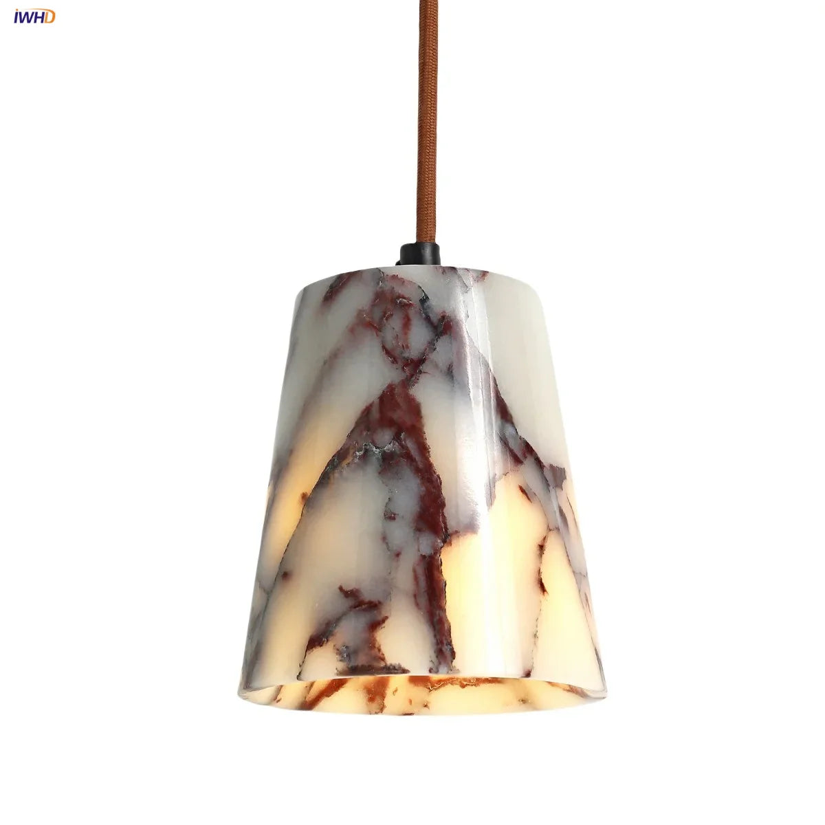 Afralia™ Bulgari Stone LED Pendant Lamp - Natural Marble Hanging Light