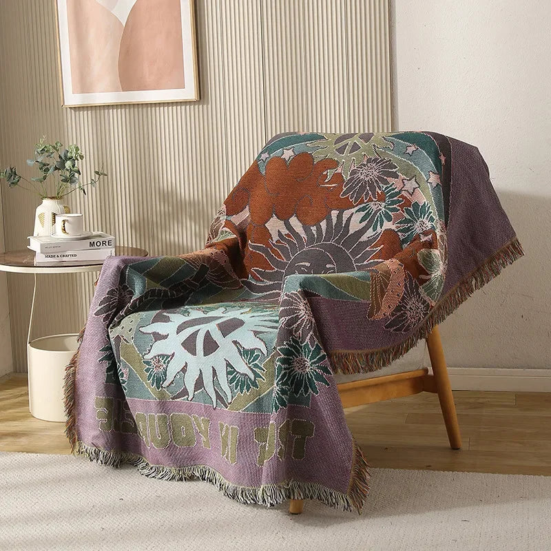 Afralia™ Double-sided Ethnic Tapestry Sofa Blanket