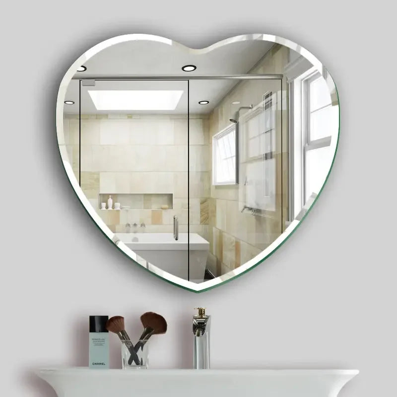 Afralia™ Heart-shaped Acrylic Shatterproof Wall Mirror Decor for Bedroom, Living Room
