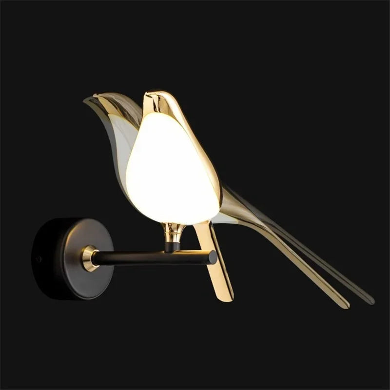 Afralia™ Golden Bird LED Wall Lamp Rotatable Wall Sconce