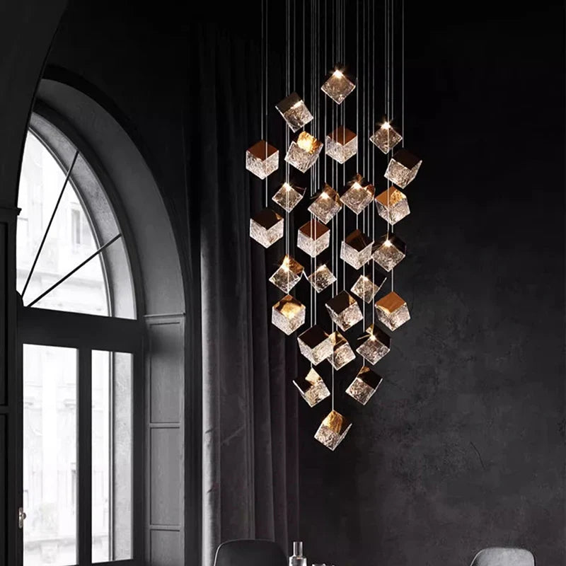 Afralia™ Modern Stair Chandelier Pendant Lights - LED Ceiling Lamp for Living Room