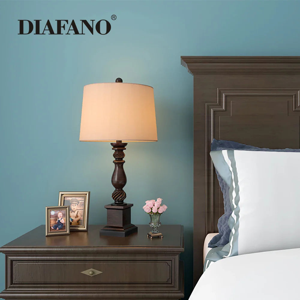 Afralia™ Traditional Art Fabric Table Lamp for Warm Ambiance in Bedroom, Living Room