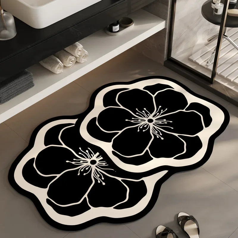 Afralia™ Flower Shaped Diaponite Bathroom Mat: Quick Drying, Anti-Slip, Skin-Friendly Decoration Carpet