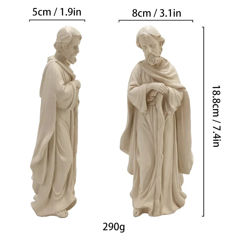 Afralia™ Resin Jesus Shepherd Sculpture Home Decoration Ornament