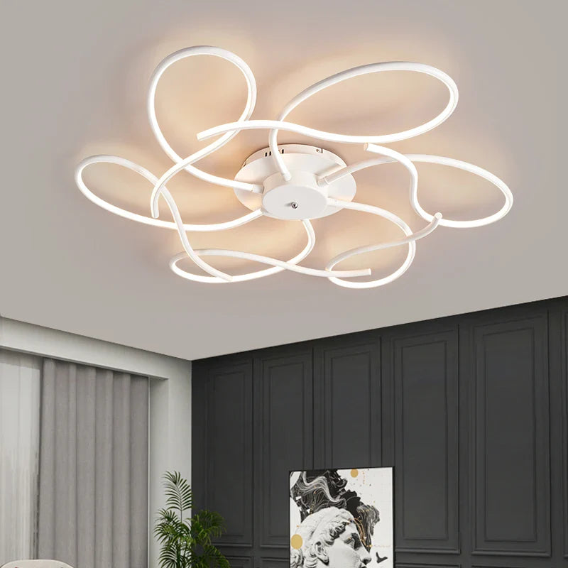 Afralia™ Modern LED Chandelier for Smart Home Alexa, Living Room and Bedroom Décor