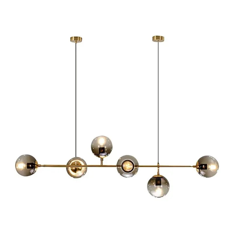Afralia™ Glass Pendant Chandelier for Kitchen Dining Living Room
