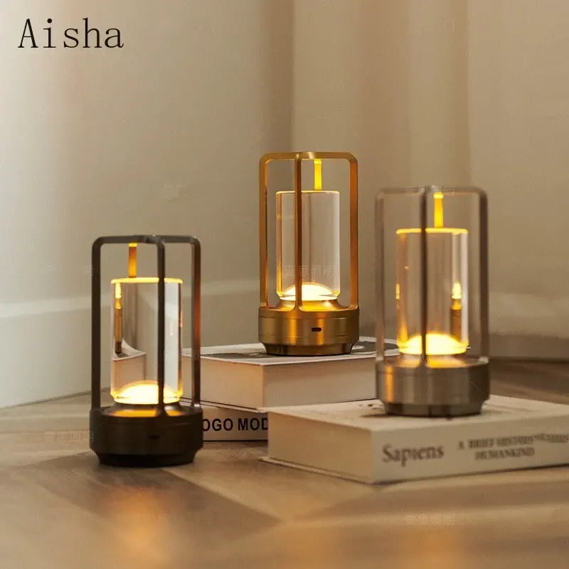 Afralia™ TouchTable Lamp: Rechargeable LED Desk Light in Gold/Silver/Black