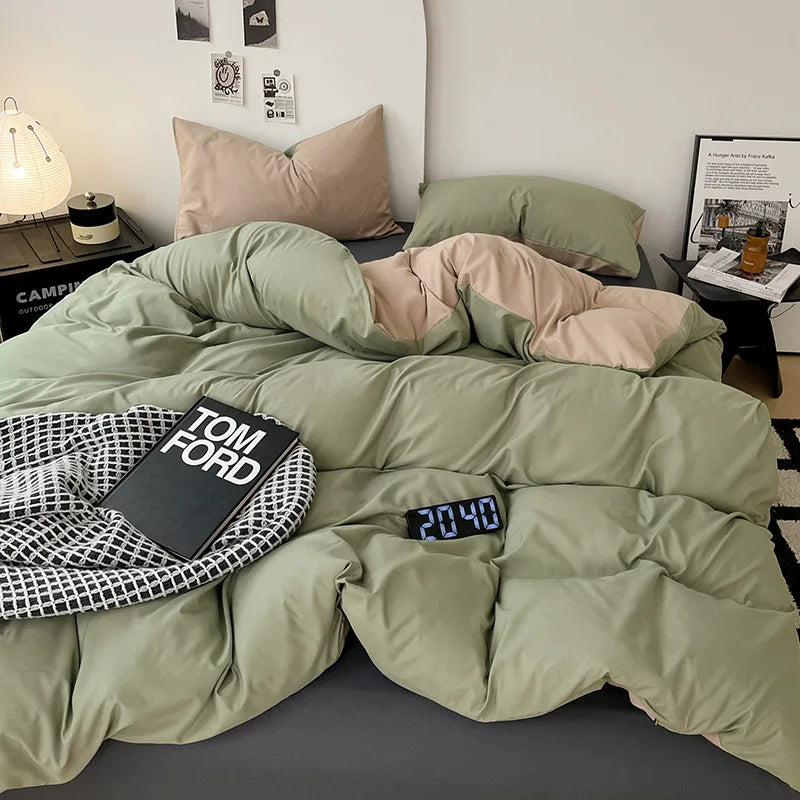 Afralia™ Cotton Bed Sets Comforter Cover Set with Corner Ties