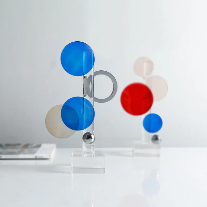 Afralia Geometric Crystal Circle Sculpture Ornaments Home Decor Figurines