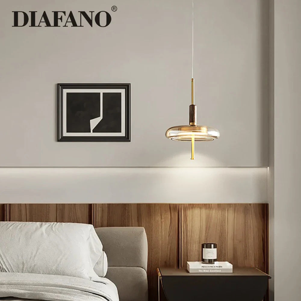 Afralia™ Walnut LED Pendant Lamp for Modern Living Spaces