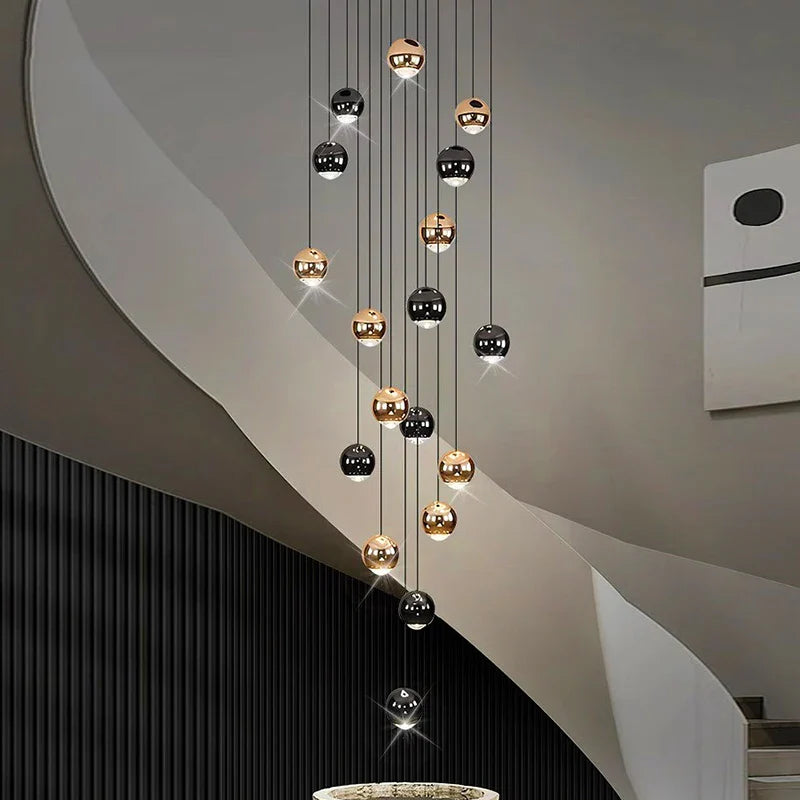 Afralia™ Modern LED Pendant Light for Staircase Chandeliers and Living Room Decor