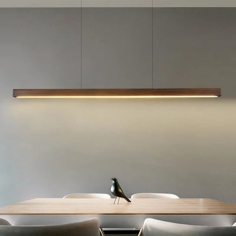 Afralia™ Walnut Wood Pendant Light LED Modern Minimalist Restaurant Bar Counter Droplight