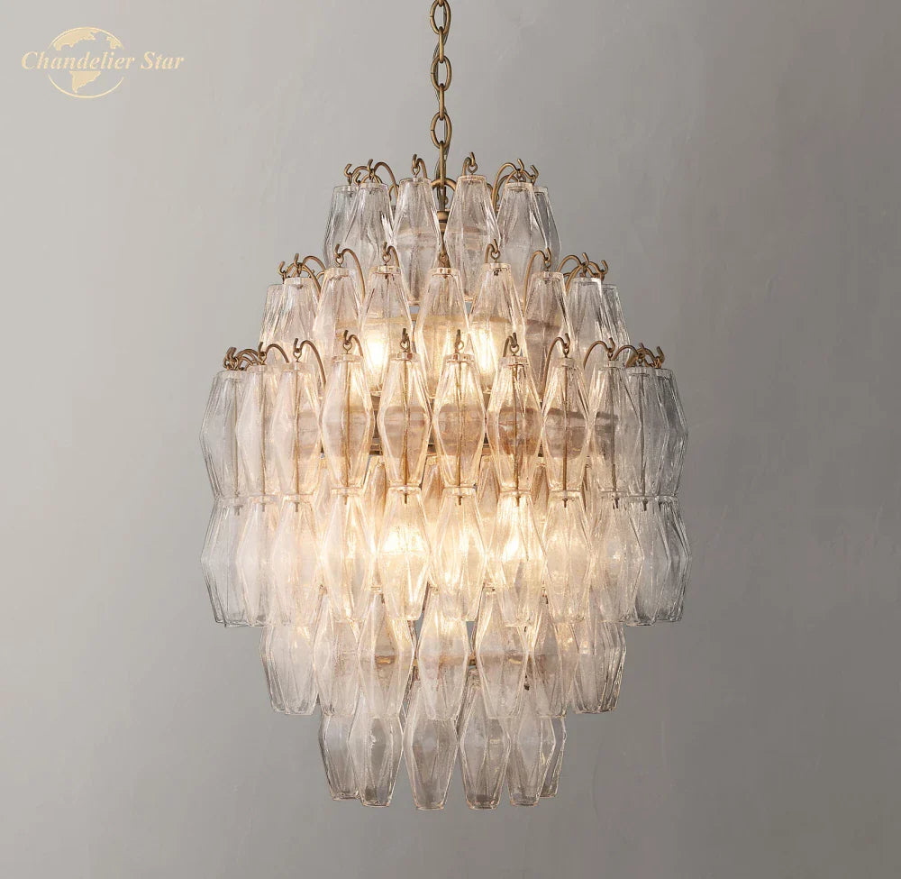 Afralia™ Natalia Glass Chandeliers Pendant Light Fixture - Modern Hanging Lamps for Home