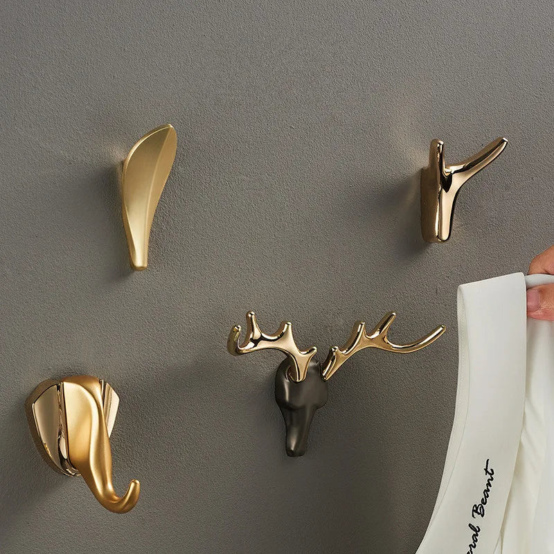 Afralia™ Brass Wall Mount Robe Hooks for Bathroom and Door - Towel, Hat, Coat Holder