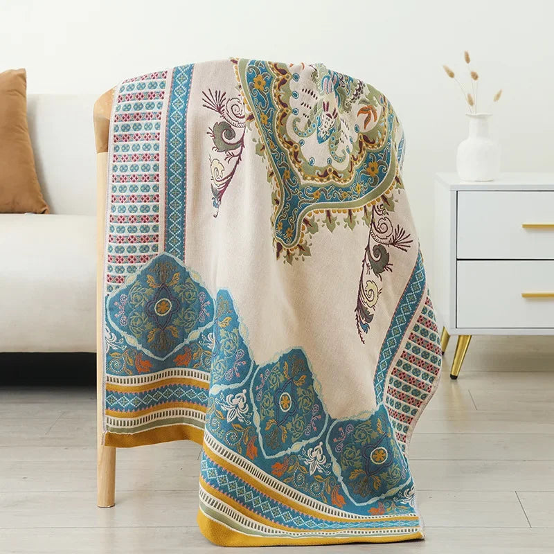 Afralia™ Boho Cotton Gauze Bath Towel - Quick-Dry & Large Wrap