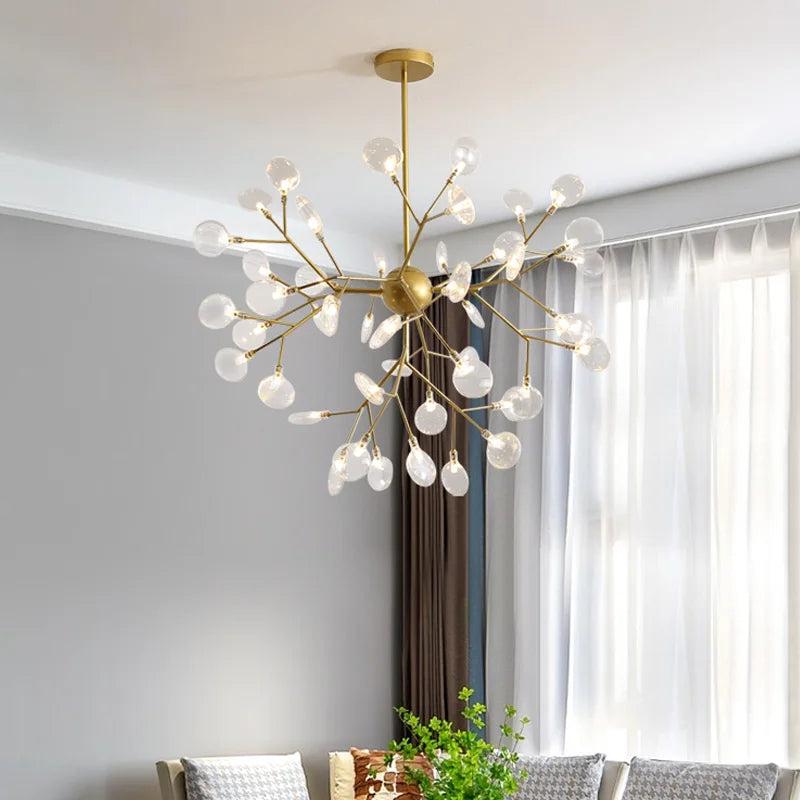 Afralia™ Modern Luxury Firefly Chandelier | Black Pendant Light for Living Room, Restaurant, Bedroom
