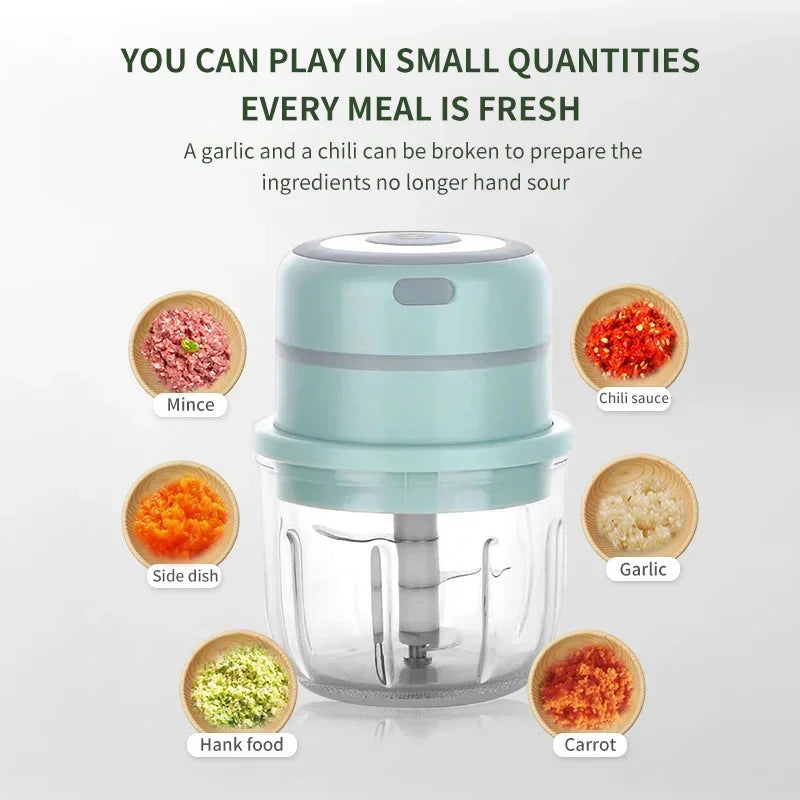 Afralia™ Electric Food Chopper Mini Garlic Masher Meat Grinder Vegetable Chopper