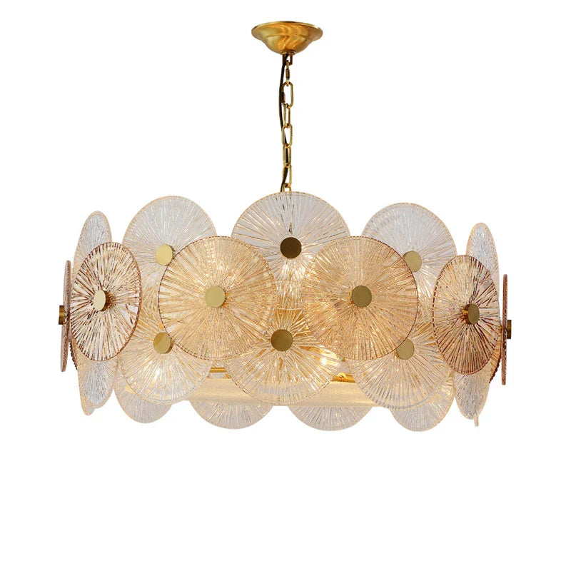 Afralia™ Modern Gold Glass Chandelier LED Ceiling Light for Dining & Living Room