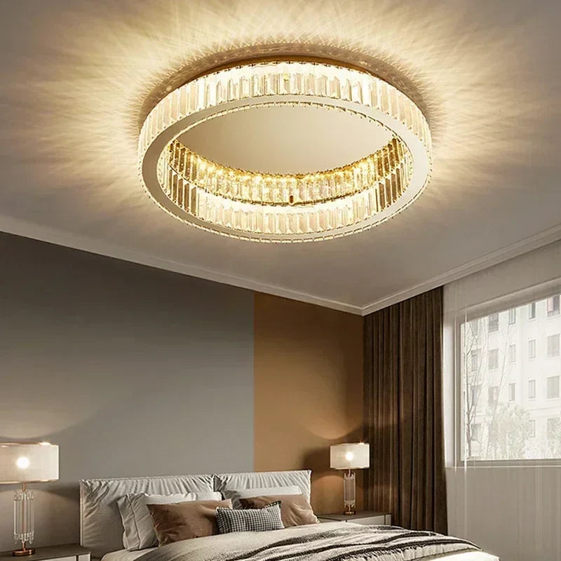 Afralia™ Crystal LED Ceiling Chandelier – Modern Home Décor Lighting for Living Room, Bedroom