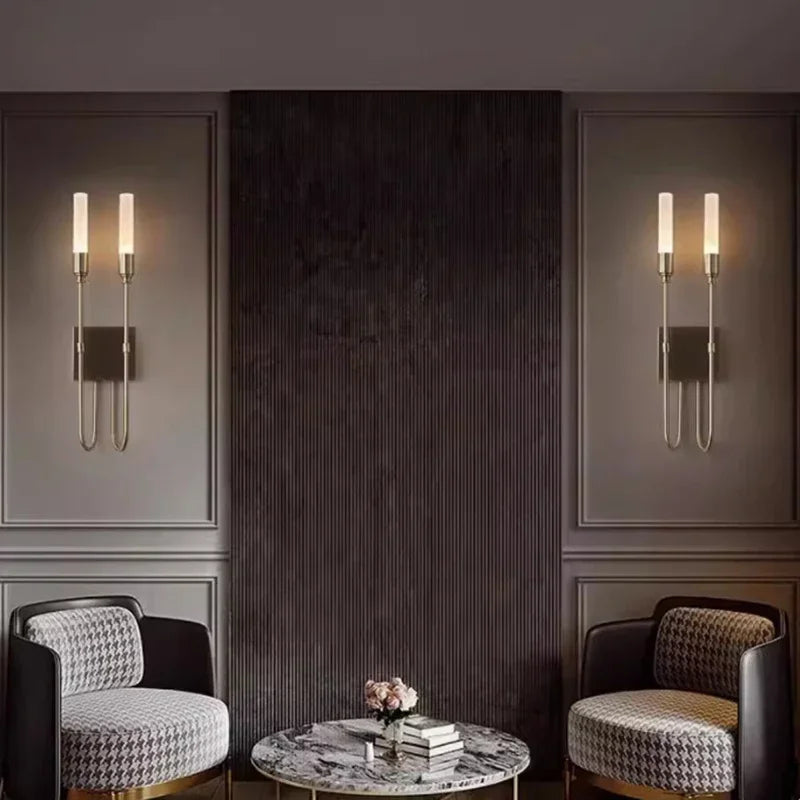 Afralia™ Double Headed LED Wall Lamp - Nordic Luxury Sconce for Home Decor