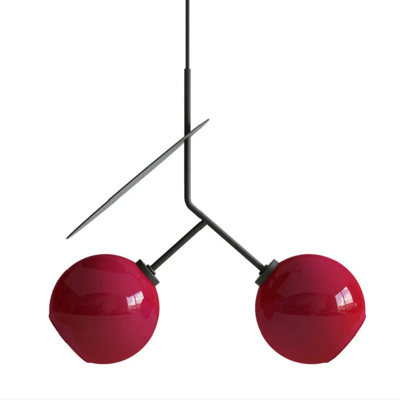 Afralia™ Glass Cherry Pendant Lights Suspension Chandelier Hanging Lamp