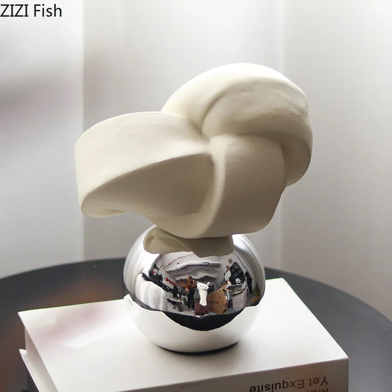 Geometric Twisted Statue Desk Decor by Afralia™ - Modern Crafted Sculpture for Room Aesthetics