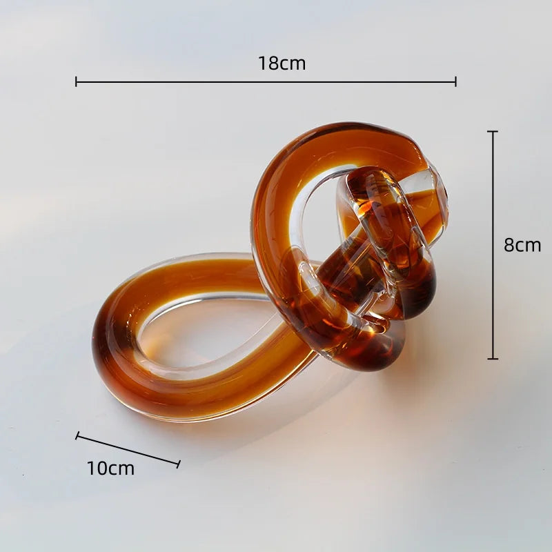 Afralia™ Geometric Glass Twine Knot Ornament Home Decor
