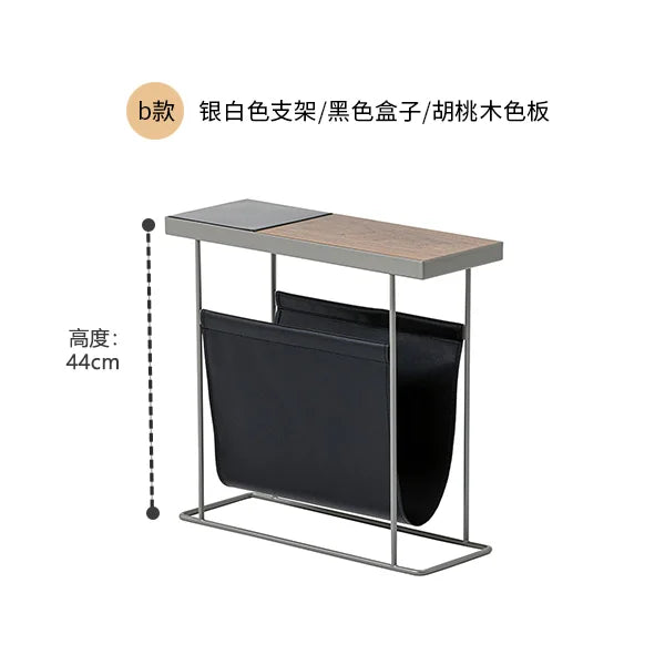 Afralia™ Minimalist Nordic Side Table with Magazine Storage Shelf