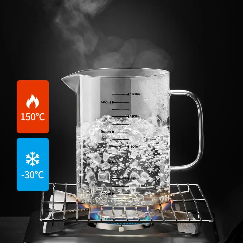 Afralia™ Glass Oil Filter Pot 1.5L Fine Mesh Strainer Kitchen Storage Container