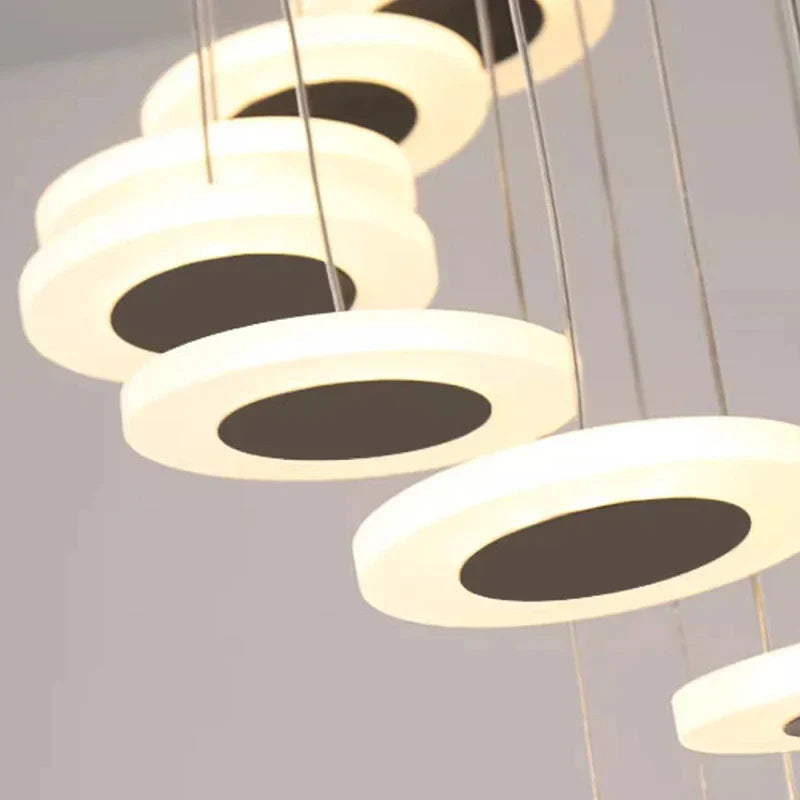 Afralia™ Crystal LED Chandelier for Living Room Lobby, Modern Ring Hanging Light