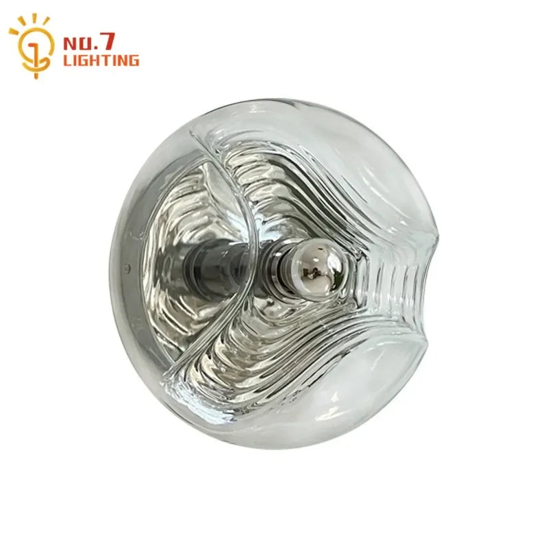Afralia™ Bauhaus Wavy Glass Wall Lamp LED G9 Home Decor Living Room Bedroom Bar