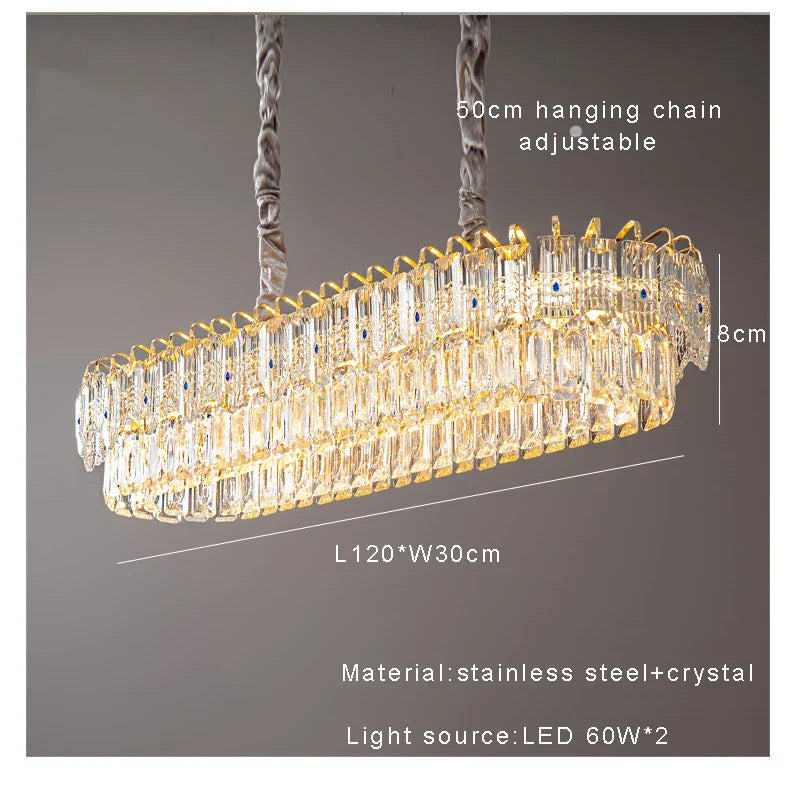 Afralia™ Crystal Ceiling Chandelier, Nordic Luxury Double Lampara for Dining Table