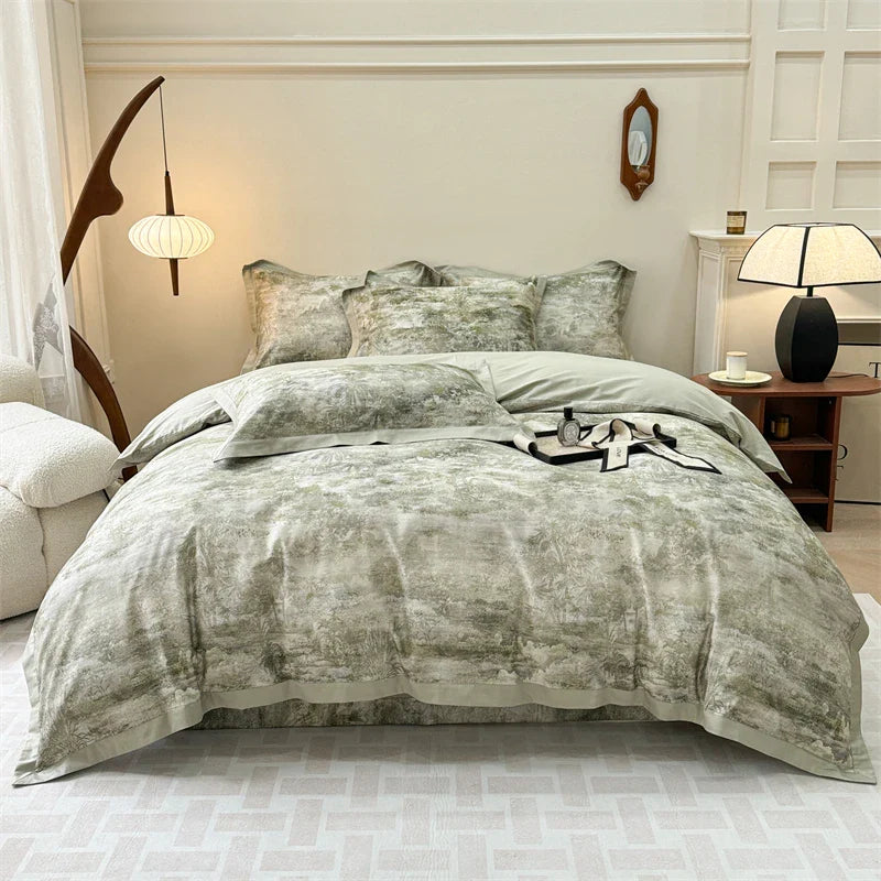 Afralia™ Premium 100s Egyptian Cotton Bedding Set: Quilt Cover, Sheet, Pillowcase
