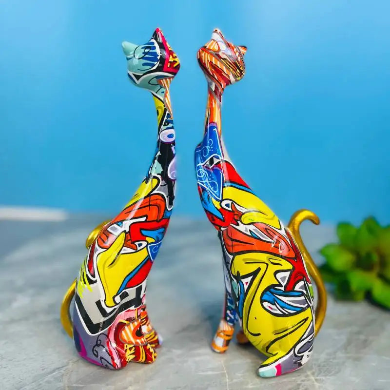 Afralia™ Modern Egyptian Cat Statue for Home Decor and Office Accessories