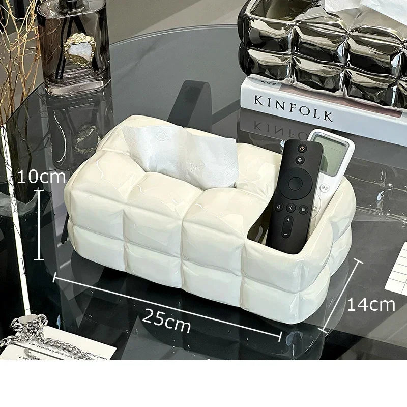 Afralia™ Ceramic Bread Tissue Box Desk Decoration Paper Towel Case