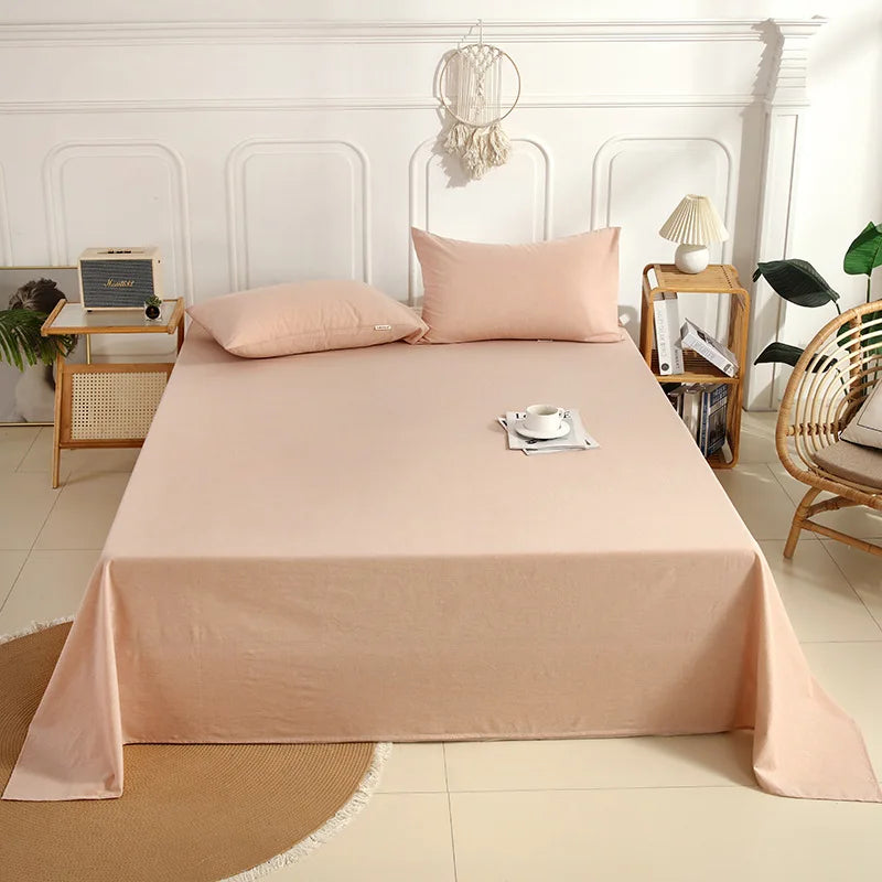 Afralia™ Soft Cotton Single Bed Sheet with Breathable Stripe Plaid