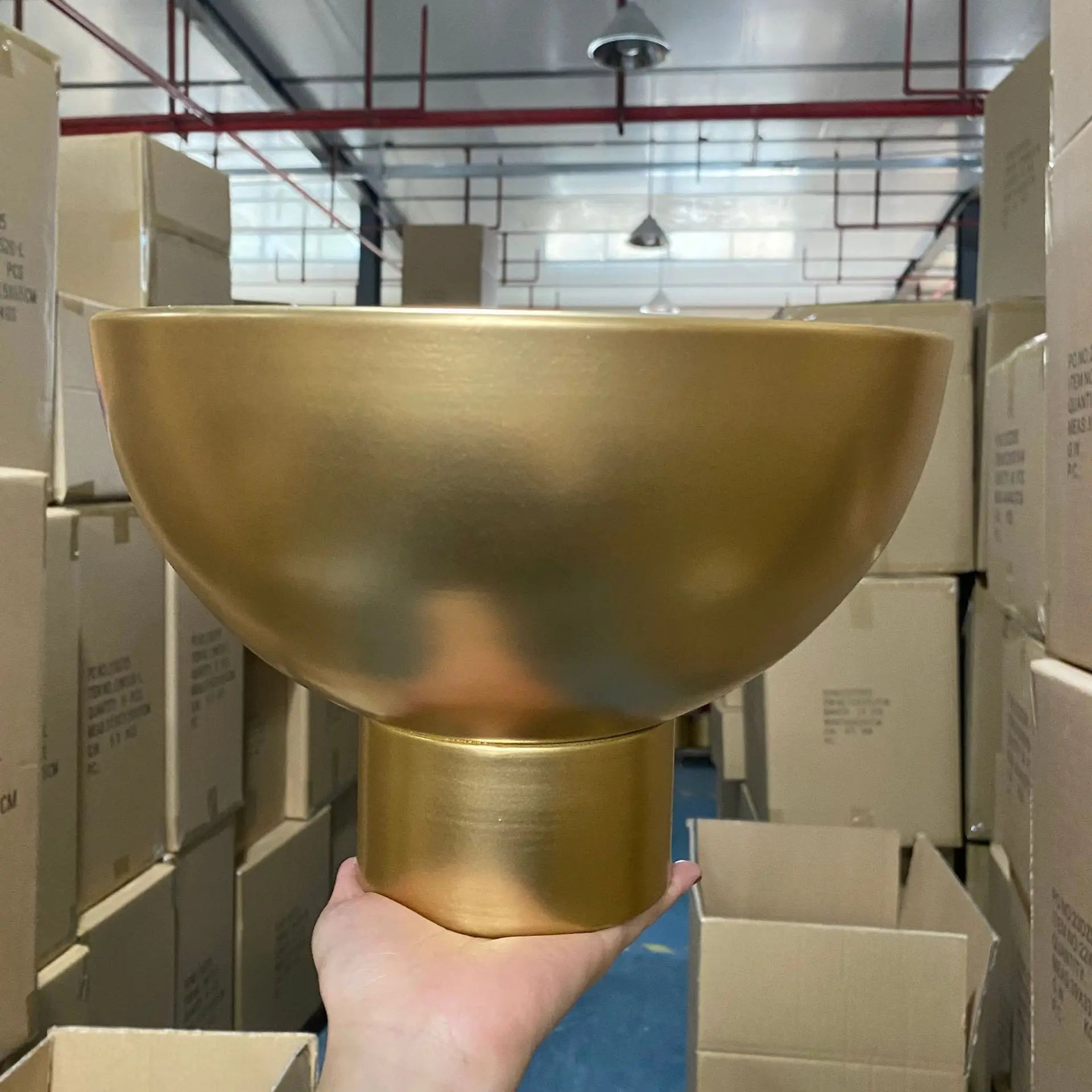 Afralia™ Tall Orchid Flowerpot Vase Golden Metal Balcony Decor Arrangement