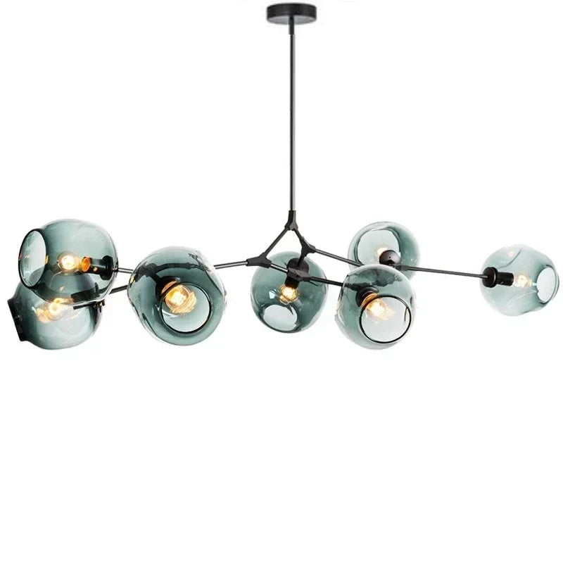 Afralia™ Glass Bubble Branch Chandelier: Modern Hanging Ceiling Light Fixture