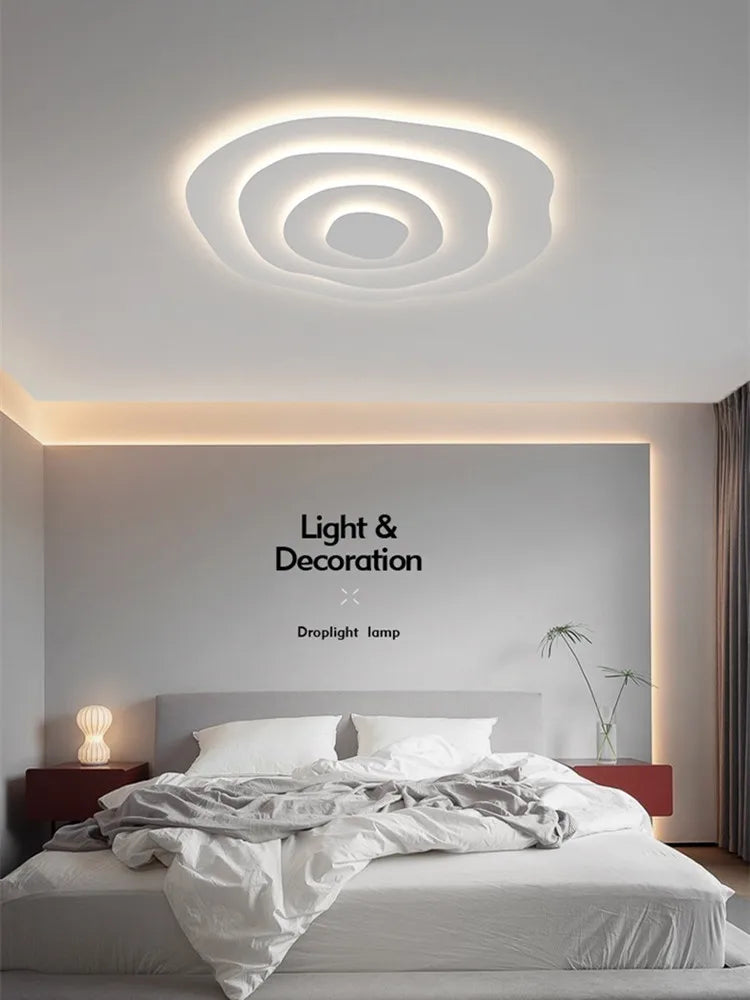 Afralia™ Modern Ripple LED Ceiling Chandelier for Living Room Bedroom Study Decor