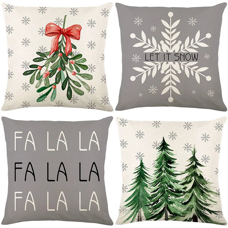 Snowflake Deer Pillow Cover for Sofa Home Decor by Afralia™