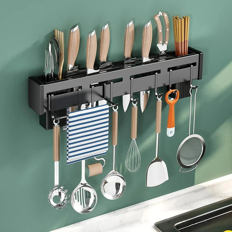 Afralia™ Kitchen Organizer: Wall-mounted Multifunction Knife and Chopsticks Storage Rack