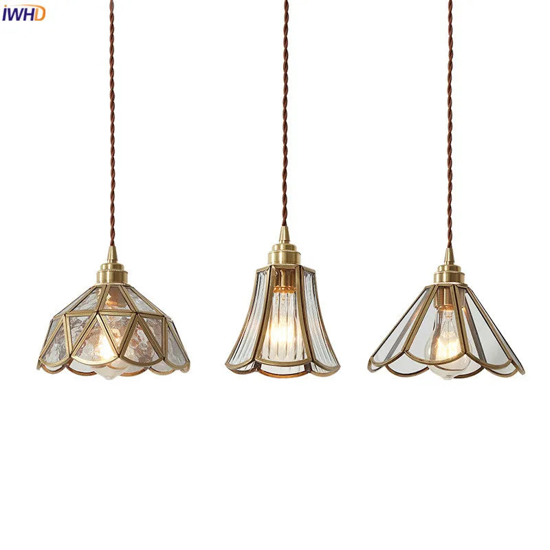 Afralia™ Glass LED Pendant Lights - Copper - Modern Design
