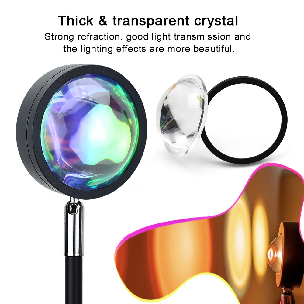 Afralia™ Rainbow Sunset LED Night Light Projector for Party Atmosphere