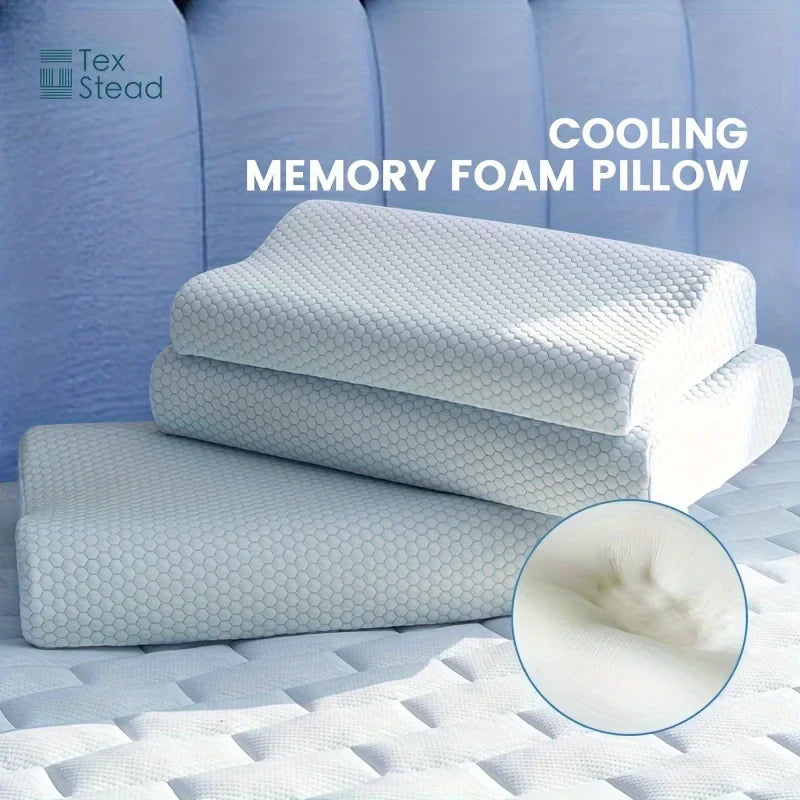 Afralia™ Cooling Memory Foam Contour Pillow for Cervical Support