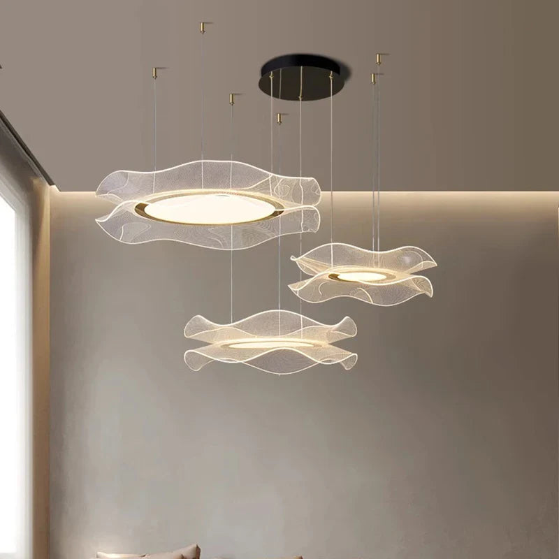 Afralia™ Round Modern LED Ceiling Chandelier for Living Room and Dining Room
